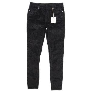 Ted Baker Black The Classic Skinny Zebra Printed Cord Pants Size 27